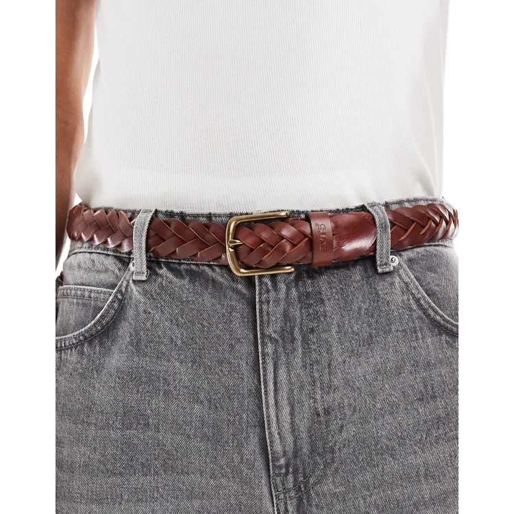 Cintura Uomo Frye In Pelle Intrecciata - Colore Marrone, Taglia 34, Design Elegante E Classico - 6