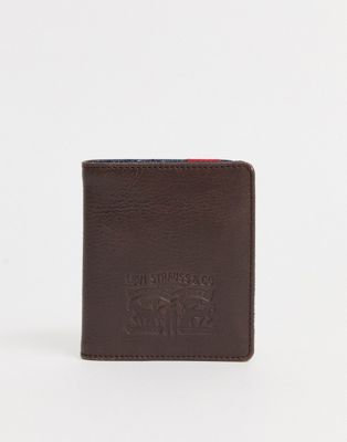 Levis leather card holder in brown | ASOS