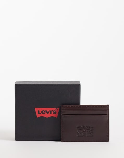 Levi's leather card holder in brown - view 1