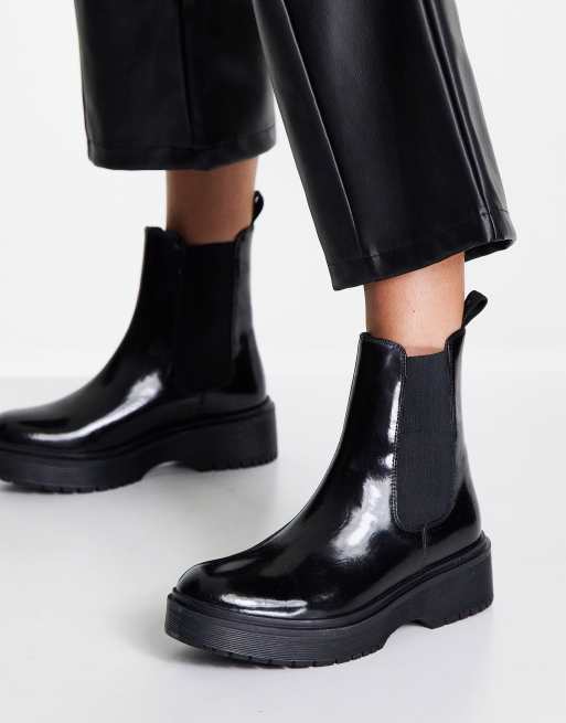 Levi's leather chunky chelsea boots in black | ASOS