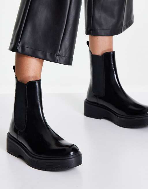 Levi's leather chunky chelsea boots in black | ASOS