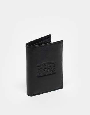 Levi's leather coin wallet with horse logo in black