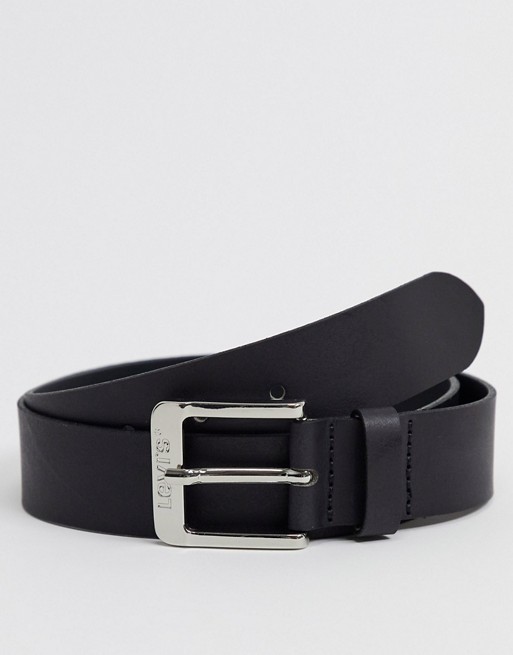 Levi's leather jeans belt in black | ASOS