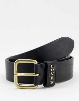 Levi's leather logo belt loop belt in black