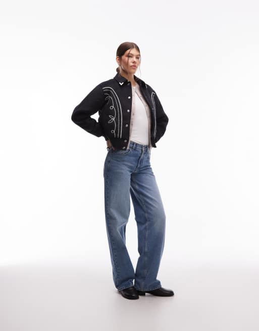 Levi's - Lennox - Sort jakke med rodeobroderi, 3 af 4