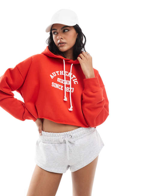 Levi's cropped hoodie best sale