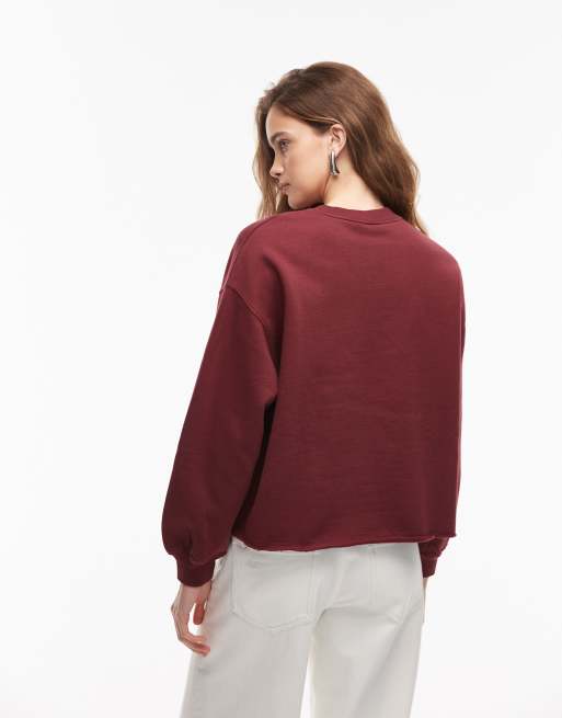 Levi's – Leo – Vinröd sweatshirt med logga i cowboystil, 2 av 4