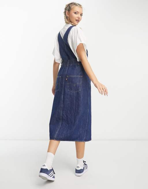 Levi's - Lexie - Jupe salopette - Bleu foncé délavé | ASOS