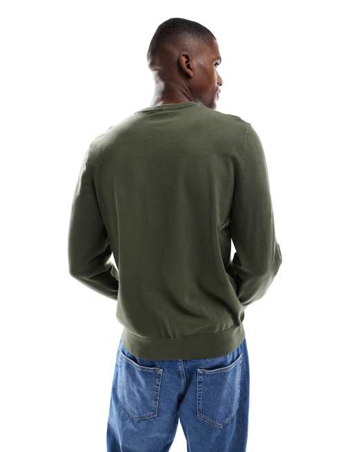Levi's - Lichtgewicht gebreide trui met batwing-logo in donkergroen, 4 van 5