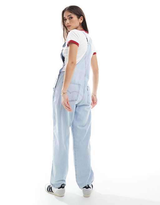 Levi's - Lichtgewicht vintage tuinbroek in lichte wassing blauw , 2 van 4