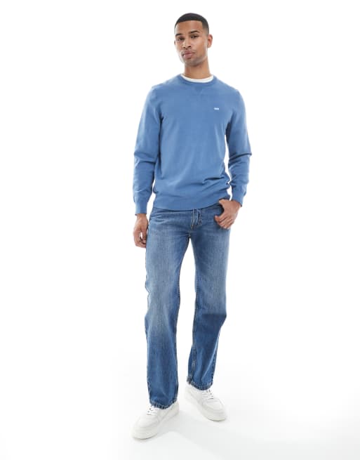 Levi's lightweight batwing logo knit jumper in light blue, 2 of 5