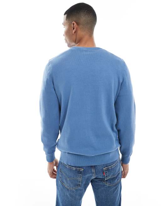 Levi's lightweight batwing logo knit jumper in light blue, 3 of 5