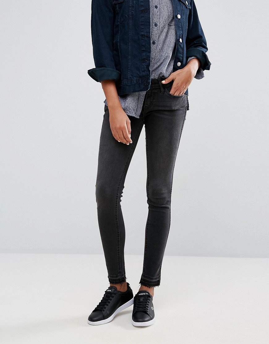 Levi's lijn 8 Low rise superskinny jeans-Zwart