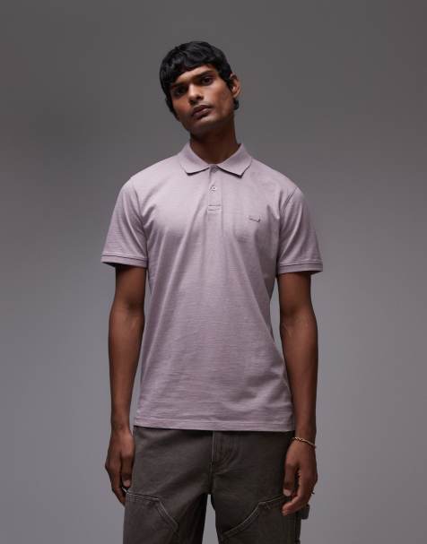 Levi's – Liliowa dopasowana koszulka polo z dżerseju z logo Batwing - view 1