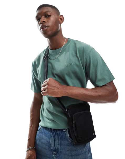 Levi's - Lille sort crossbody-taske i kanvas med tonet logo - view 1