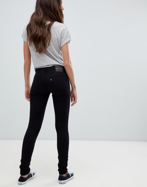 Levi's mid rise skinny best sale jeans black