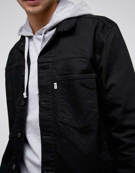 Levis Line 8 Trucker Jacket In Black Rinse