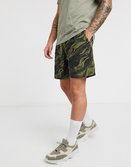 Levi's Lined Climber tab belt shorts in camo print