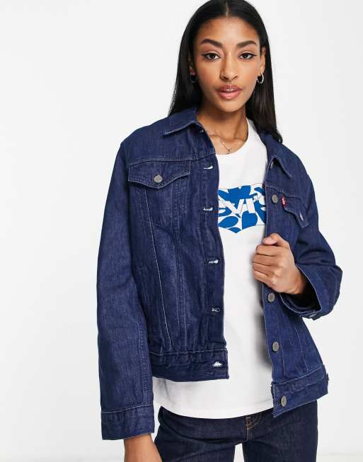 Levi s lined denim trucker jacket in blue ASOS