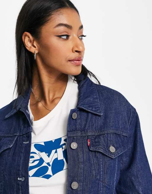 Levi's lined denim trucker jacket in blue | ASOS