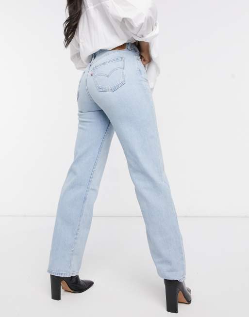 Levi's Ljusblå jeans med raka ben och nötta delar, 2 av 4