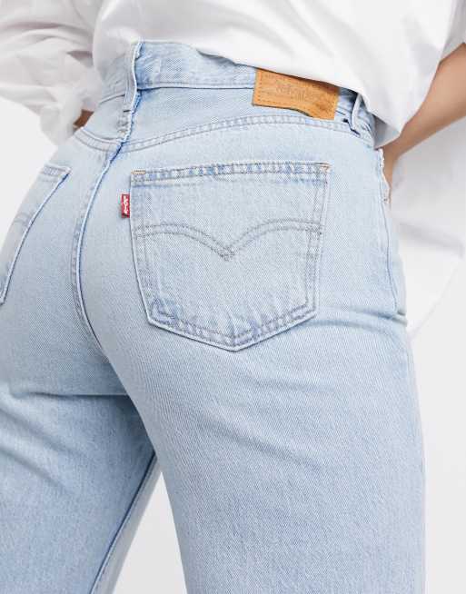 Levi's Ljusblå jeans med raka ben och nötta delar, 3 av 4