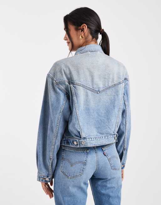 Levi's – Ljusblå jeansjacka i trucker- och 90-talsstil med ok i cowboystil, 2 av 4