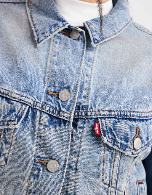 Levi's – Ljusblå jeansjacka i trucker- och 90-talsstil med ok i cowboystil, 4 av 4