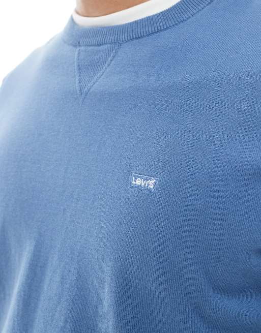 Levi's – Ljusblå, stickad, tunn tröja med bågformad logga, 5 av 5