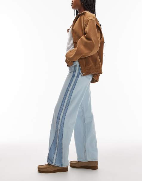 Levi's – Ljusblå, tvättade jeans med panel, ledig passform och superlåg midja - view 1