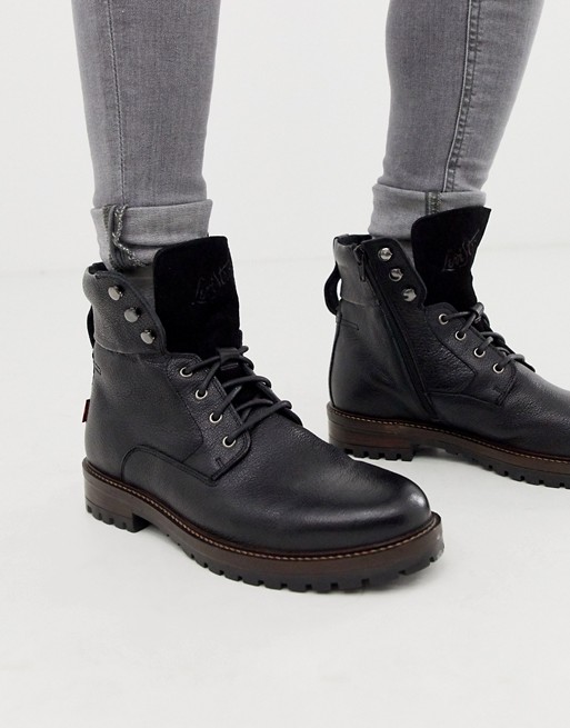 Levi's Lloyd leather boot in black | ASOS