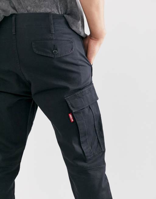 Levi s lo ball 502 taper cargo slim tapered fit trousers in caviar black