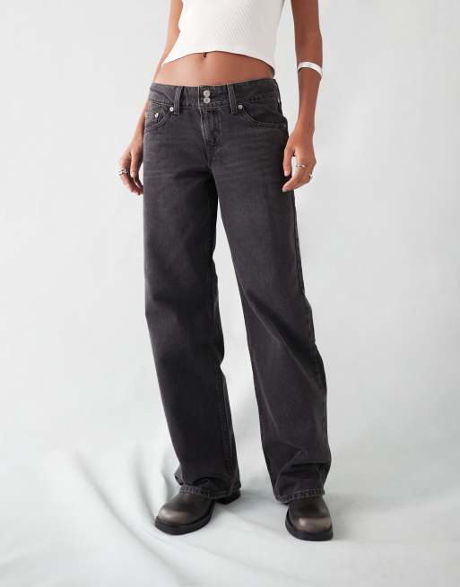 Levi's – Locker geschnittene Jeans in verwaschenem Schwarz mit sehr niedrigem Bund , 4 von 5