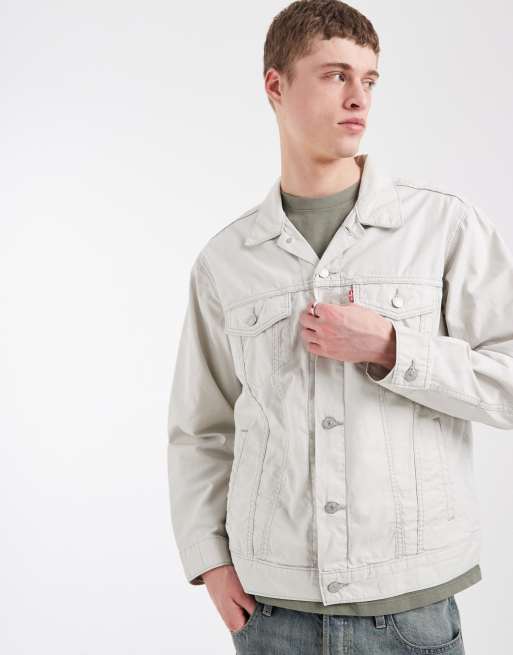Levi's – Locker geschnittene Jeans-Truckerjacke in Ecru, 2 von 5
