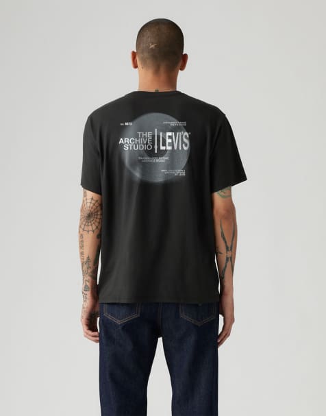 Levi's – Locker geschnittenes, kurzärmliges T-Shirt in Weiß mit Records-Print - view 1