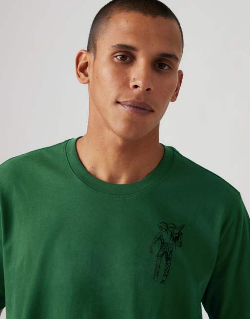 Levi's – Locker geschnittenes T-Shirt in Dunkelgrün mit Grafikprint, 2 von 4