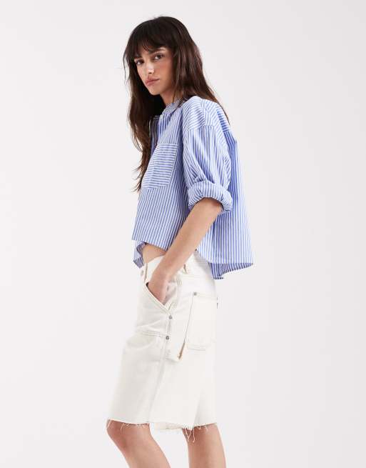 Levi's lockere Dad-Utility-Shorts aus Denim in Weiß, 2 von 5
