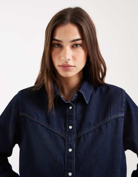 Levi's - Logan - Camicia giacca squadrata in denim indaco - view 1