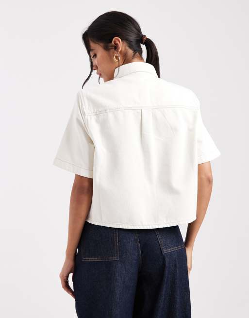 Levi's - Logan - Camicia squadrata écru in denim, 2 di 4