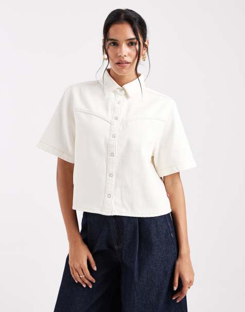 Levi's – Logan – Kastiges Jeanshemd in Ecru - view 1