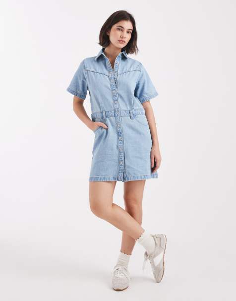 Levi's – Logan – Ljusblå jeansklänning i minilängd och cowboystil - view 1