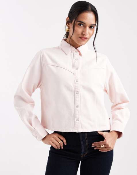 Levi's – Logan – Rosa skjortjacka i denim med boxig passform - view 1