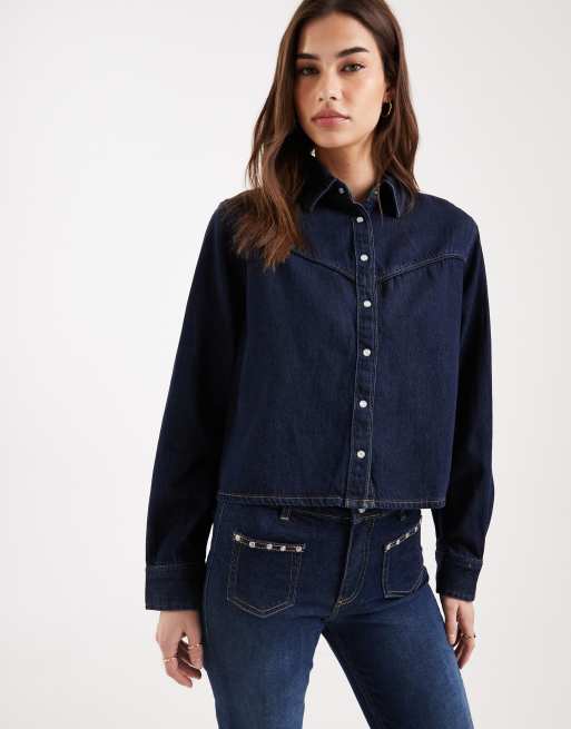 Levi's - Logan - Surchemise en denim coupe carrée - Indigo, 3 de 4