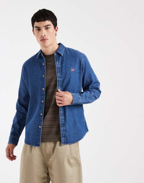 Levi's logga ikon jeansskjorta i mellanblått - view 1