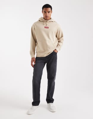 Levi's Logo Back Print Relaxed Fit Hoodie In White