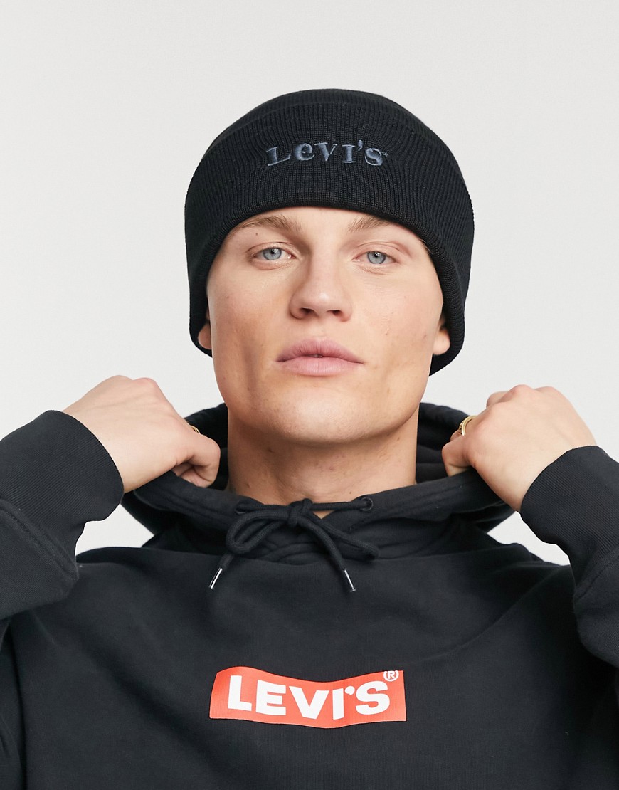 Levi's Logo Beanie In Black