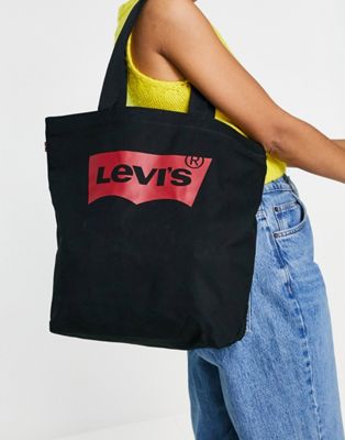 Levi's logo canvas tote bag in black
