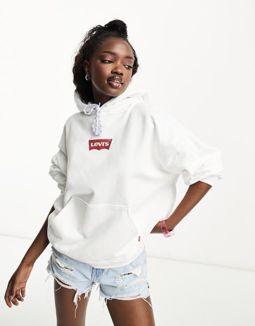 Levi's logo caravan hoodie in white | ASOS