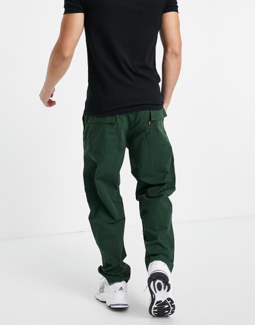 LEVIS GOLD TAB CARGO PANTS GREEN/WHITE - TROUSERS WOMEN