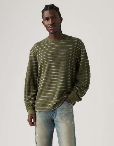Levi's Long-sleeve authentic striped tee in green - view 1